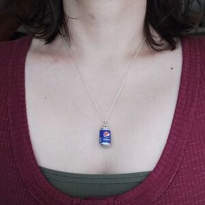Dainty Silver Pepsi Pepis Necklace